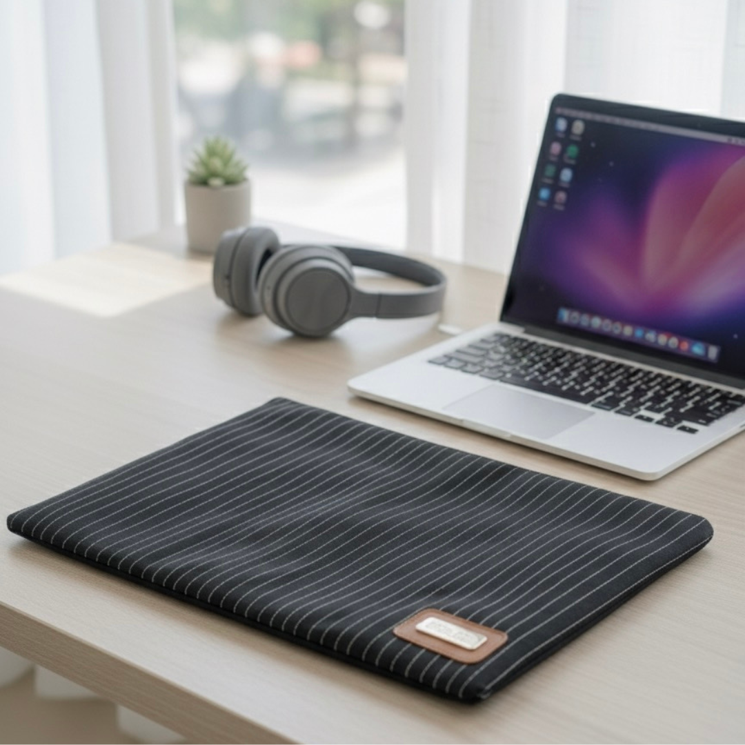 Pinstripe Collection – Laptop Sleeve, Pouch & Sunglass Cover (Set of 3)