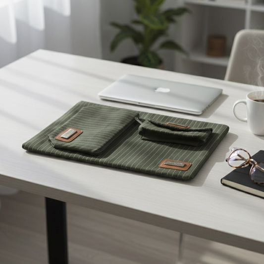 Pinstripe Collection – Laptop Sleeve, Pouch & Sunglass Cover (Set of 3)