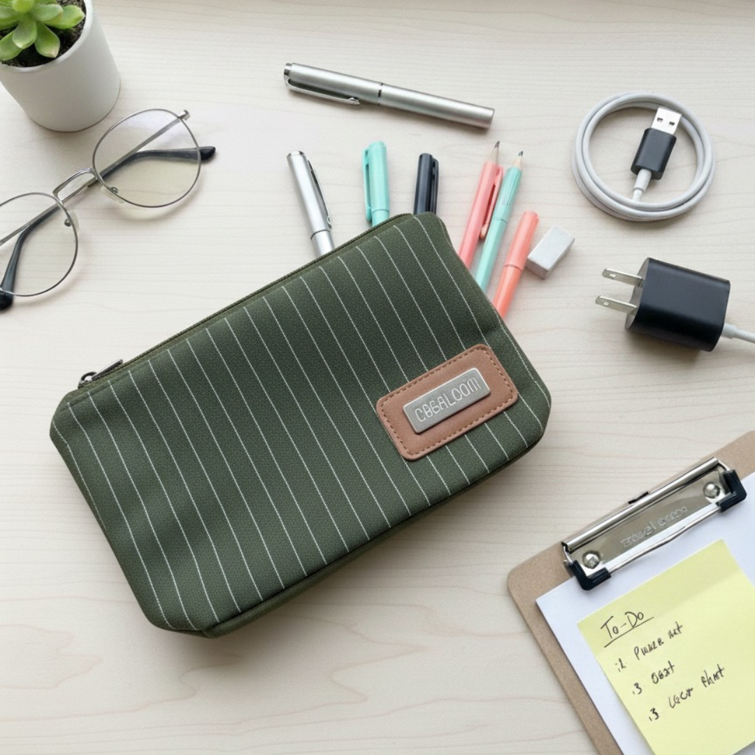 Pinstripe Collection – Laptop Sleeve, Pouch & Sunglass Cover (Set of 3)