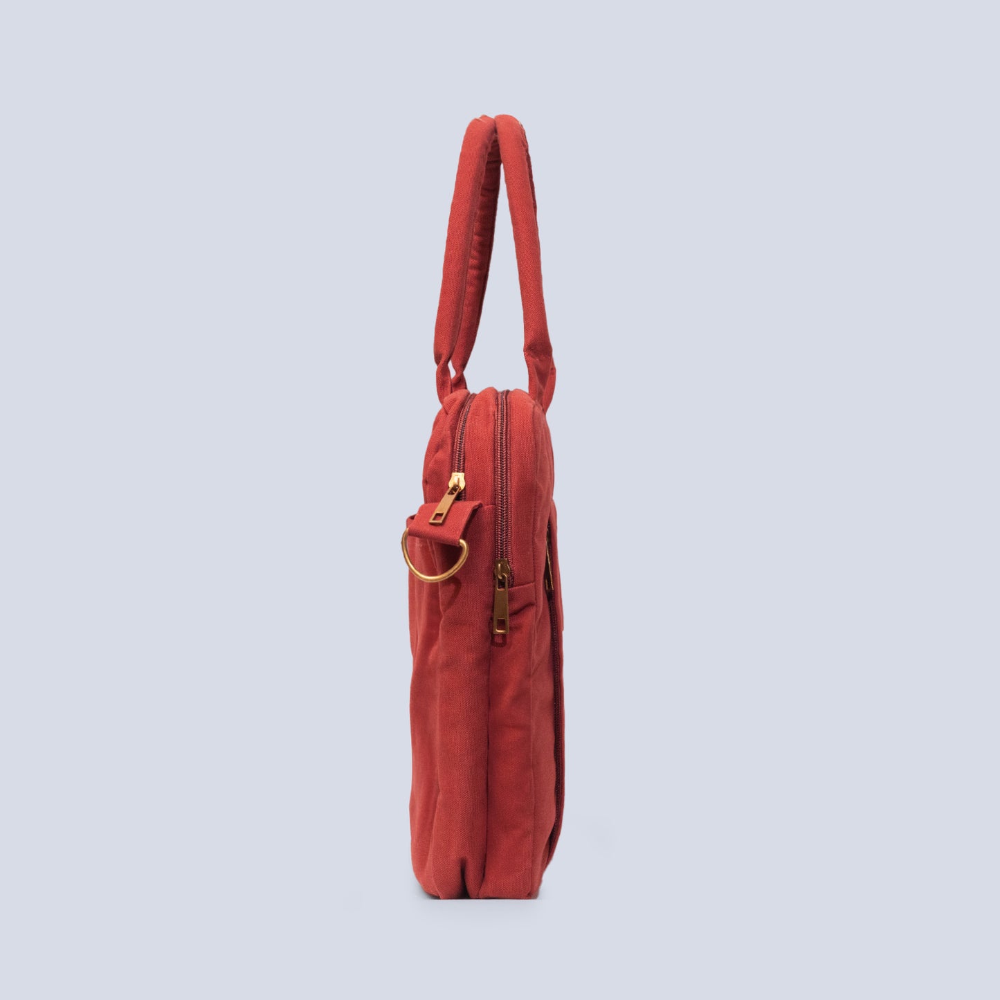 Rust Sustainable & Eco-friendly Laptop Bag made from Canvas fabric side angel image