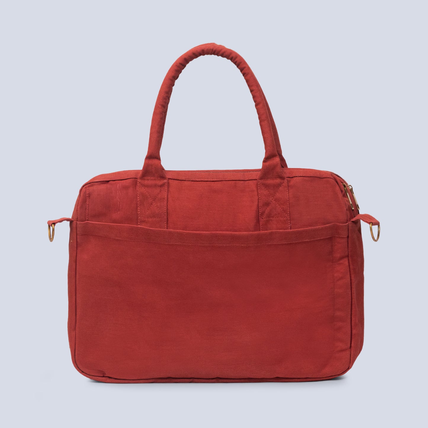 Rust Sustainable & Eco-friendly Laptop Bag made from Canvas fabric back angel image