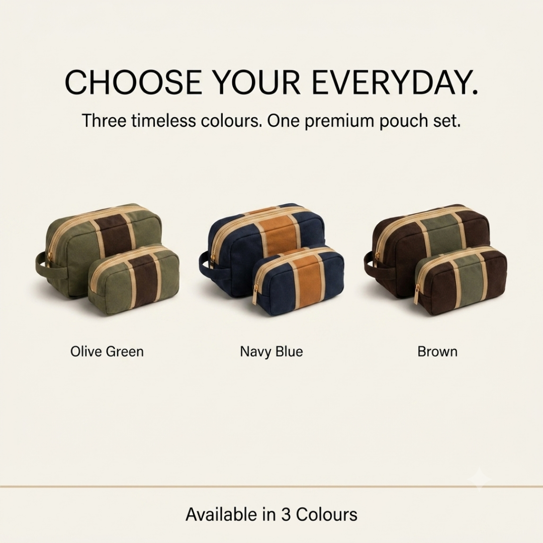 The Dopp Pouch Set — Men's Twin Canvas Pouches
