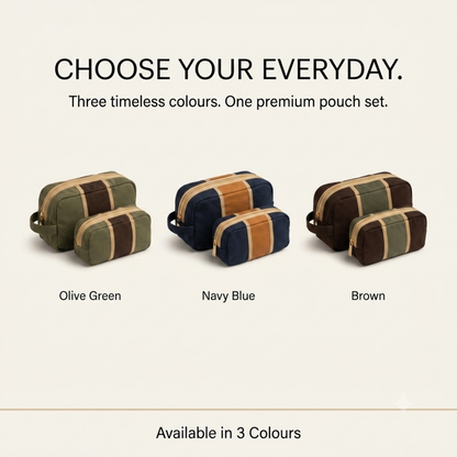 The Dopp Pouch Set — Men's Twin Canvas Pouches