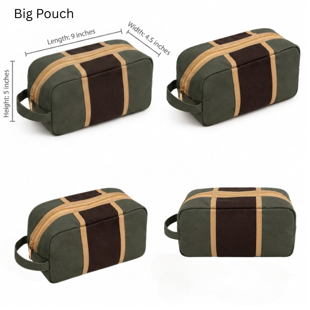 The Dopp Pouch Set — Men's Twin Canvas Pouches
