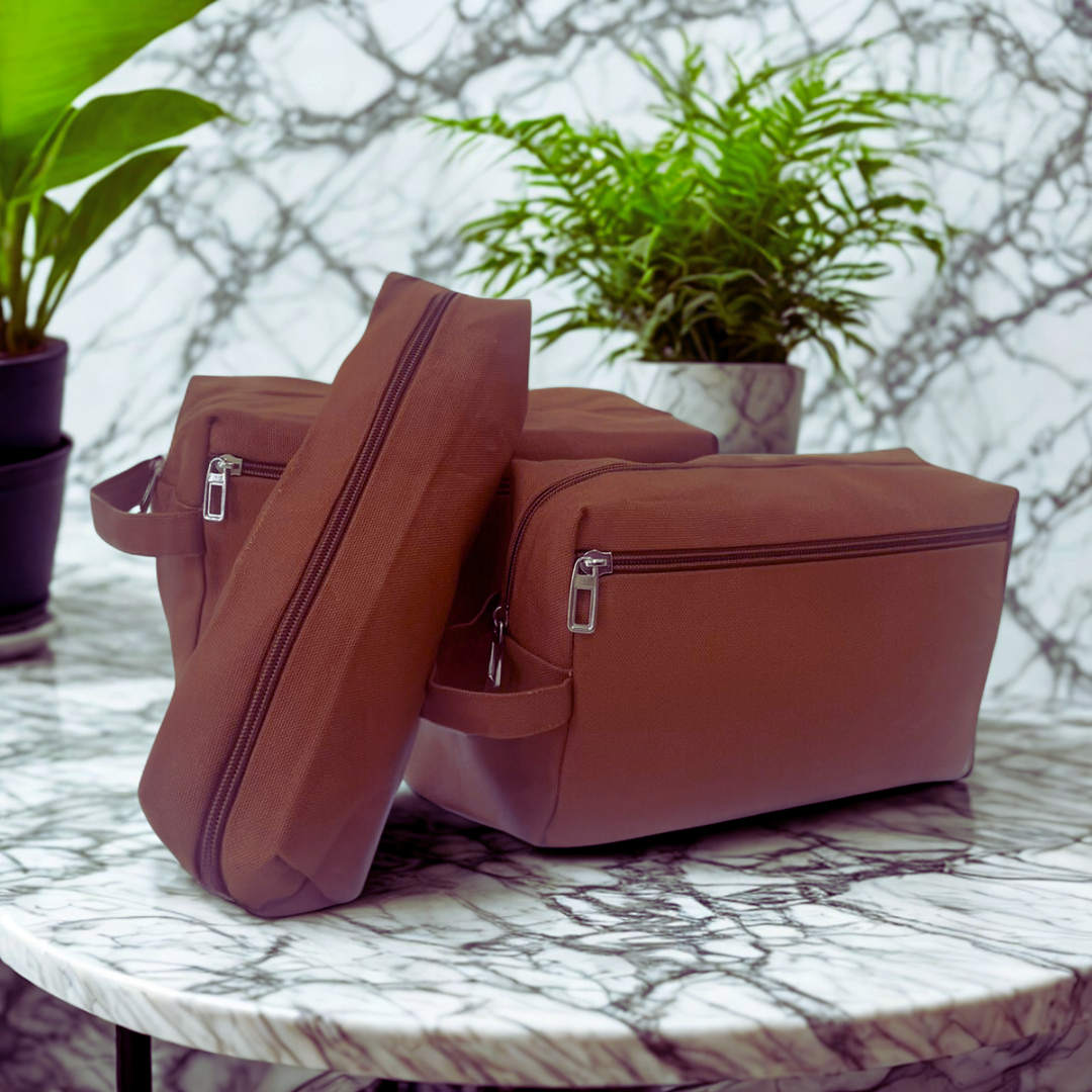 Canvas Trio Pouch Set