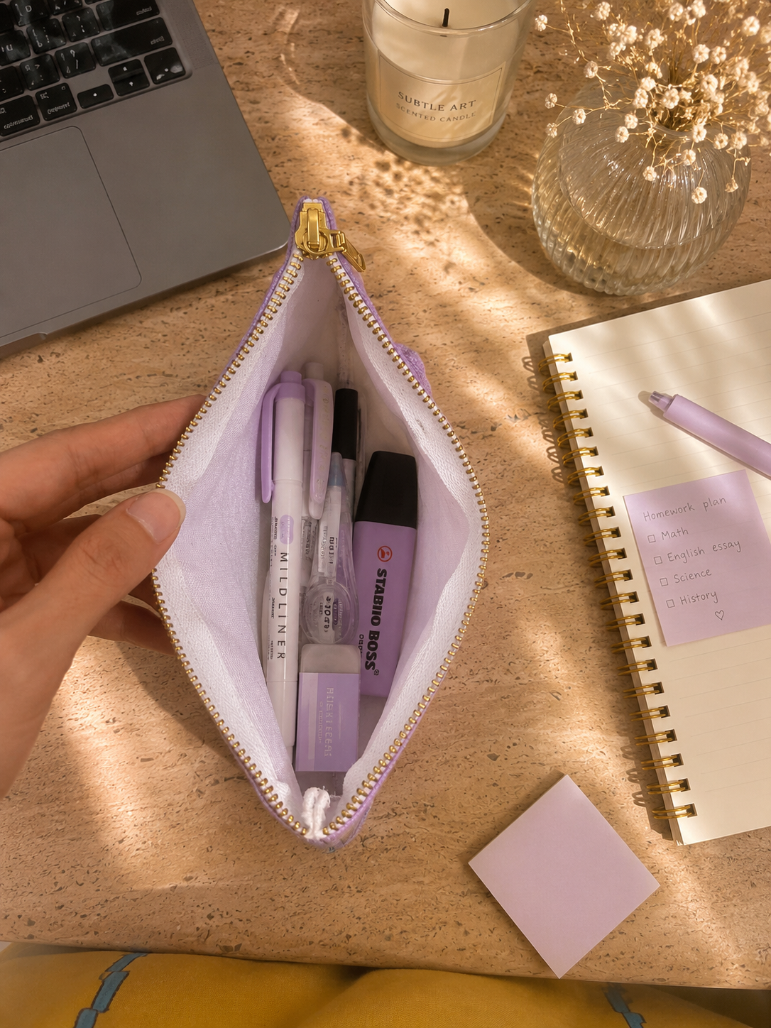 Blush Ruffle Cosmetic Pouch set